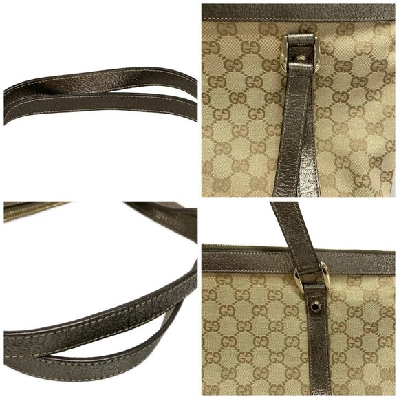 Auth GUCCI GG/Abbey 141470 Beige Light Brown Bronze Jacquard Leather - Picture 16 of 16